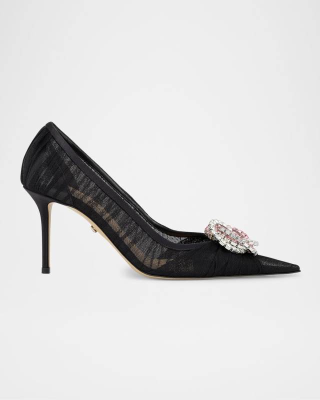 Galaxy Ruched Bicolor Crystal Ornament Pumps
